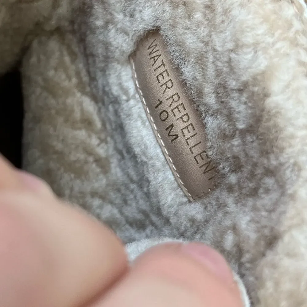 VERONICA BEARD Ananya Water Repellent/Shearling Suede Boot in tan size 10